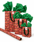Kit Amalfi: bolsas Amalfi S, M y L con papel de seda verde y el rollo Amalfi