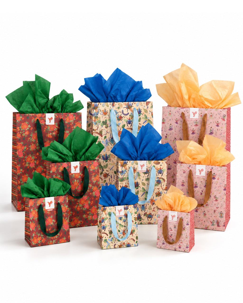 Kit Bolsas: las 9 bolsas Amalfi, Kyoto y Viena en tallas S, M y L con papel de seda