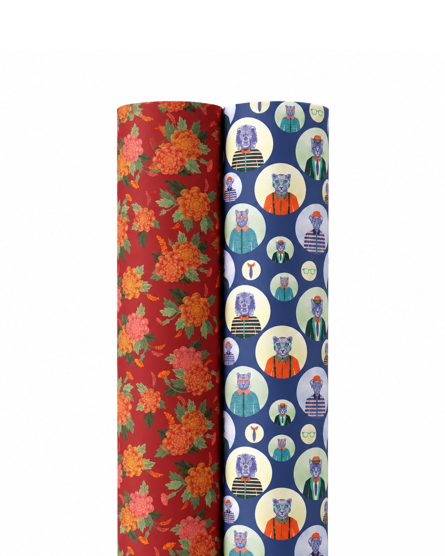 Kit Rollos Adultos: rollos Amalfi y Oxford de pie con la cara A, flores y animales con estilo
